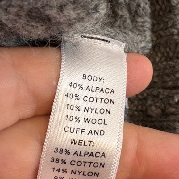 Banana Republic Alpaca-Blend Gray Short-Sleeved Sweater/Cardigan, Size Medium - Picture 4 of 5